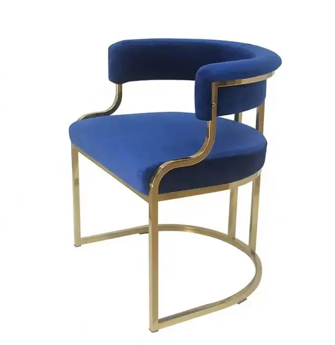 Custom Cafe Metal Dine Armchair Restaurant Chair Modern Dining Room Furniture Velvet Fabric Dining Chairs