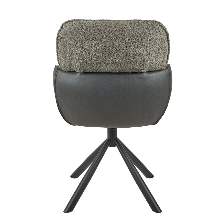 Fabric Patchwork Design High Back Chairs Armless Dining Chair 360° Swivel Bucket Chair