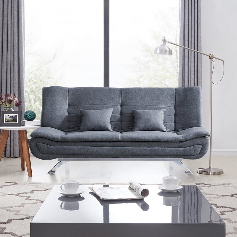 Space Saving Living Room Modern Velvet Folding Extendable Sofa Bed