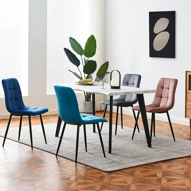 Modern Fabric Dinning Room Velvet Kitchen Restaurant Dining Chairs 