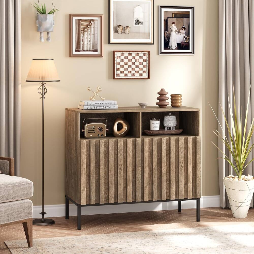 Nordic Style Sideboard Storage Cabinet Modern Design Rattan Furniture