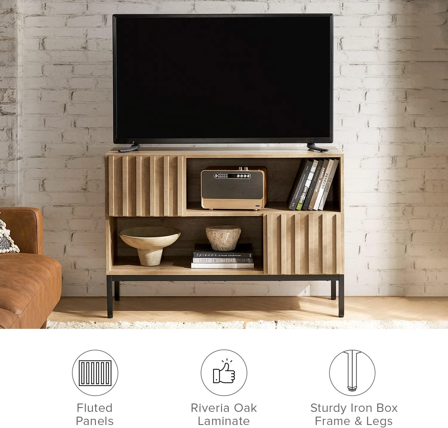 Entryway Table Console Table TV Stand Storage Cabinet with Doors