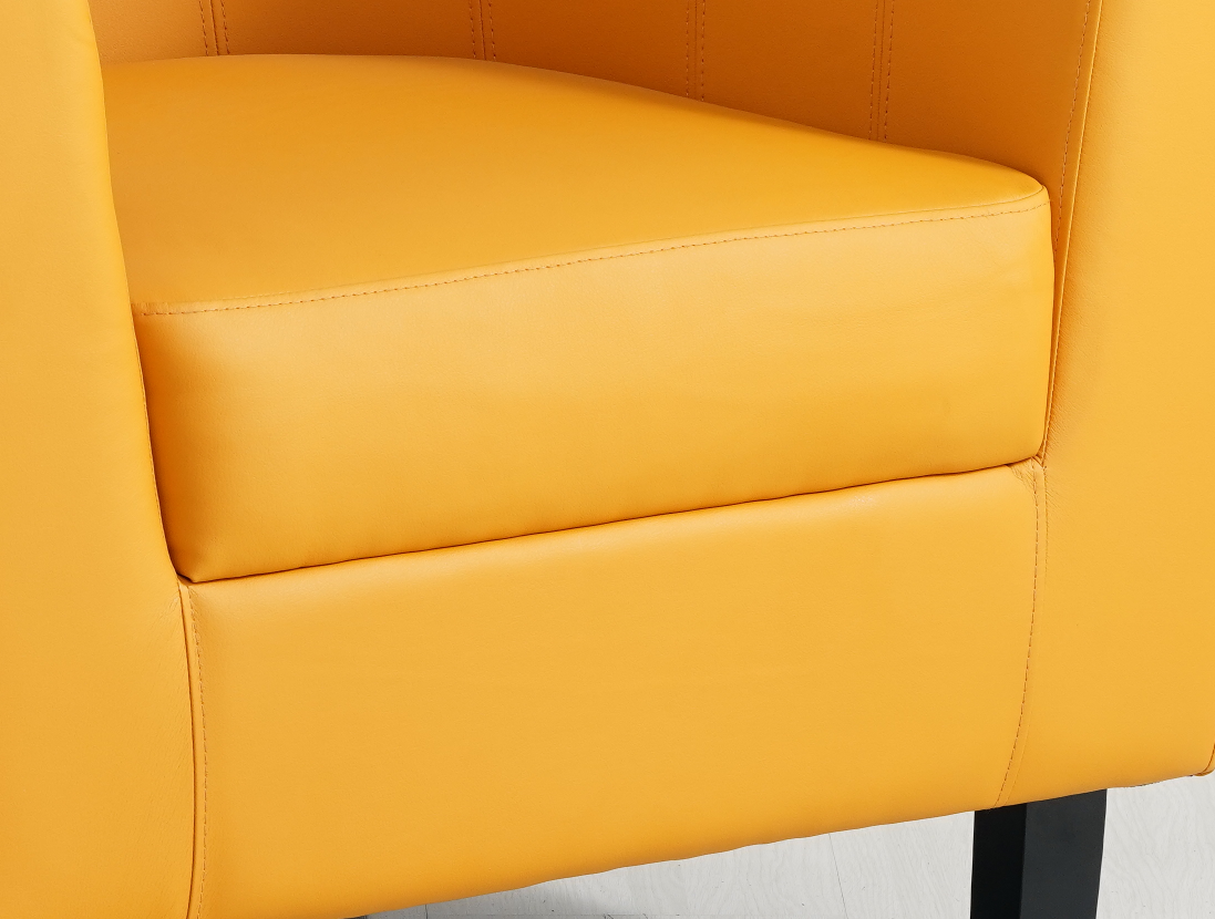 Luxury Armrest Leather Dining Chairs Painting Wood Leg Dining Room Chairs