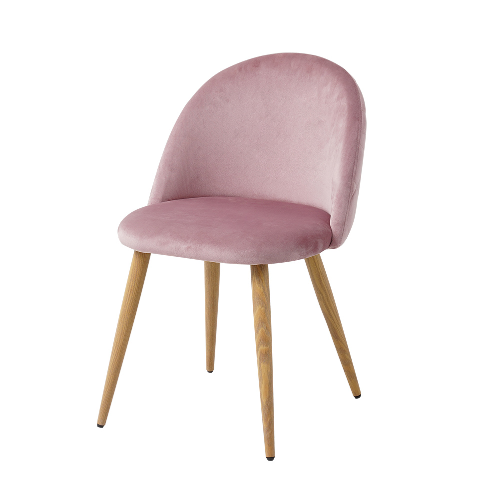  High Quality Modern Velvet Dining Room Furniture New Nordic Pink Fabric Dining Chair