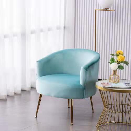 Simple Design Popular Upholstered Sofa Velvet Fabric Living Room Sofa With KD Gold Leg