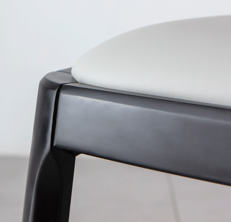 PU Leather Upholstery Seat and Back Plastic Base Black Color Restaurant Dining Chair Furniture