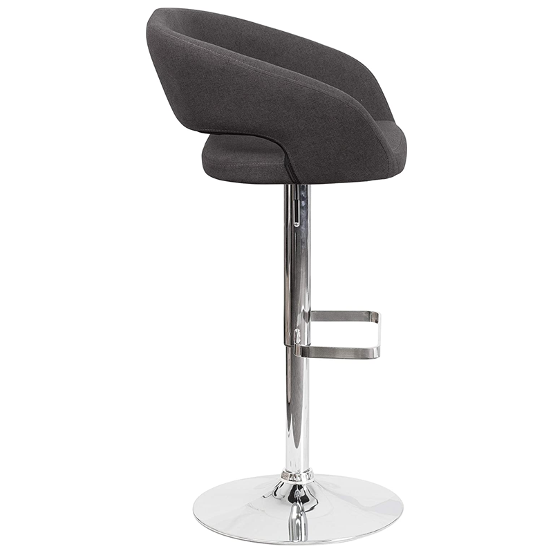 Modern New Cheap Comercial Swivel Gray Luxury Velvet Fabric Metal Stools Bar Chairs