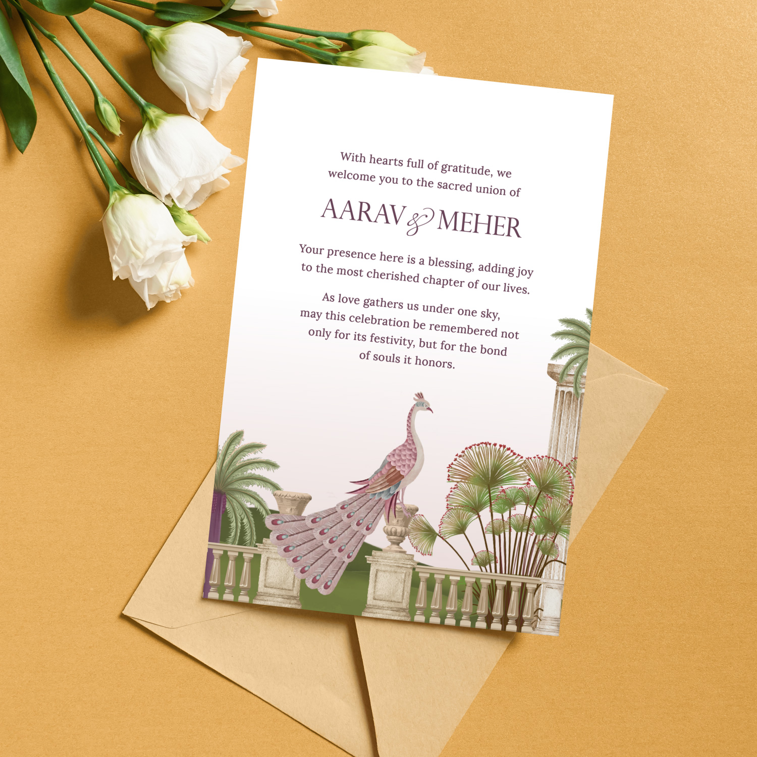 Set of  Elegant Wedding Welcome Card & Luggage tag