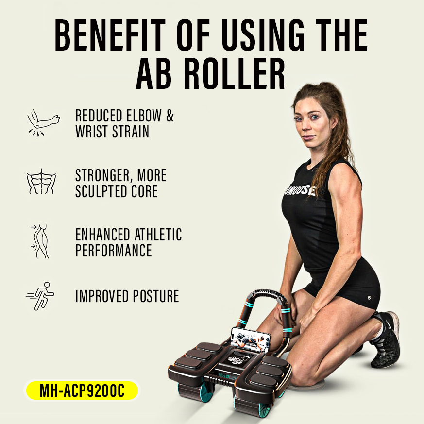 BIGGEST Ab Roller Wheel Elbow Support Automatic Rebound ACP9200