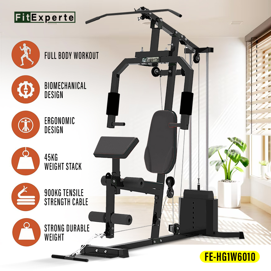FitExperte Single Way Machine Fitness Workout Home Gym Station FE-HG1W6010