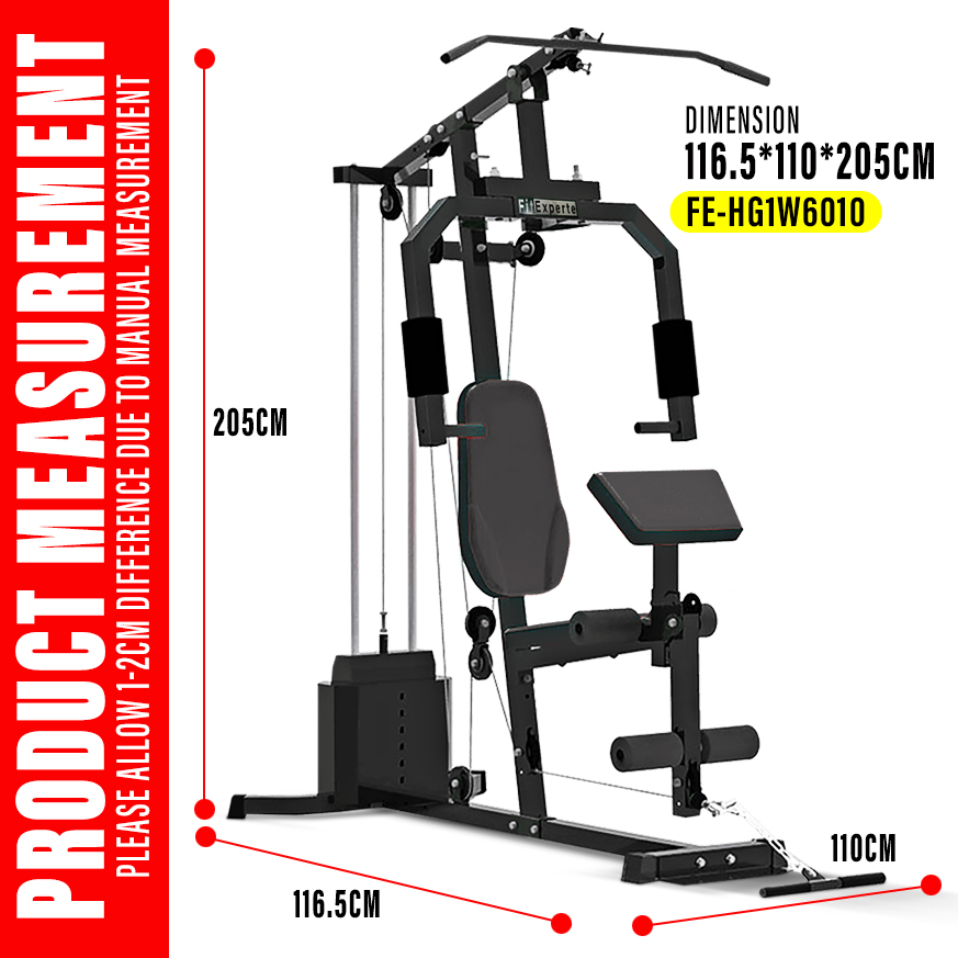 FitExperte Single Way Machine Fitness Workout Home Gym Station FE-HG1W6010