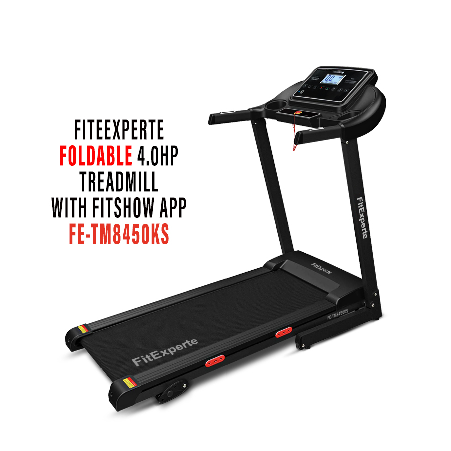 FitExperte Foldable Treadmill with FitShow Apps & Bluetooth speaker TM8450KS