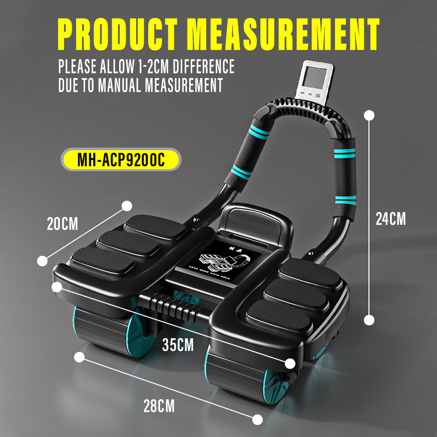 BIGGEST Ab Roller Wheel Elbow Support Automatic Rebound ACP9200