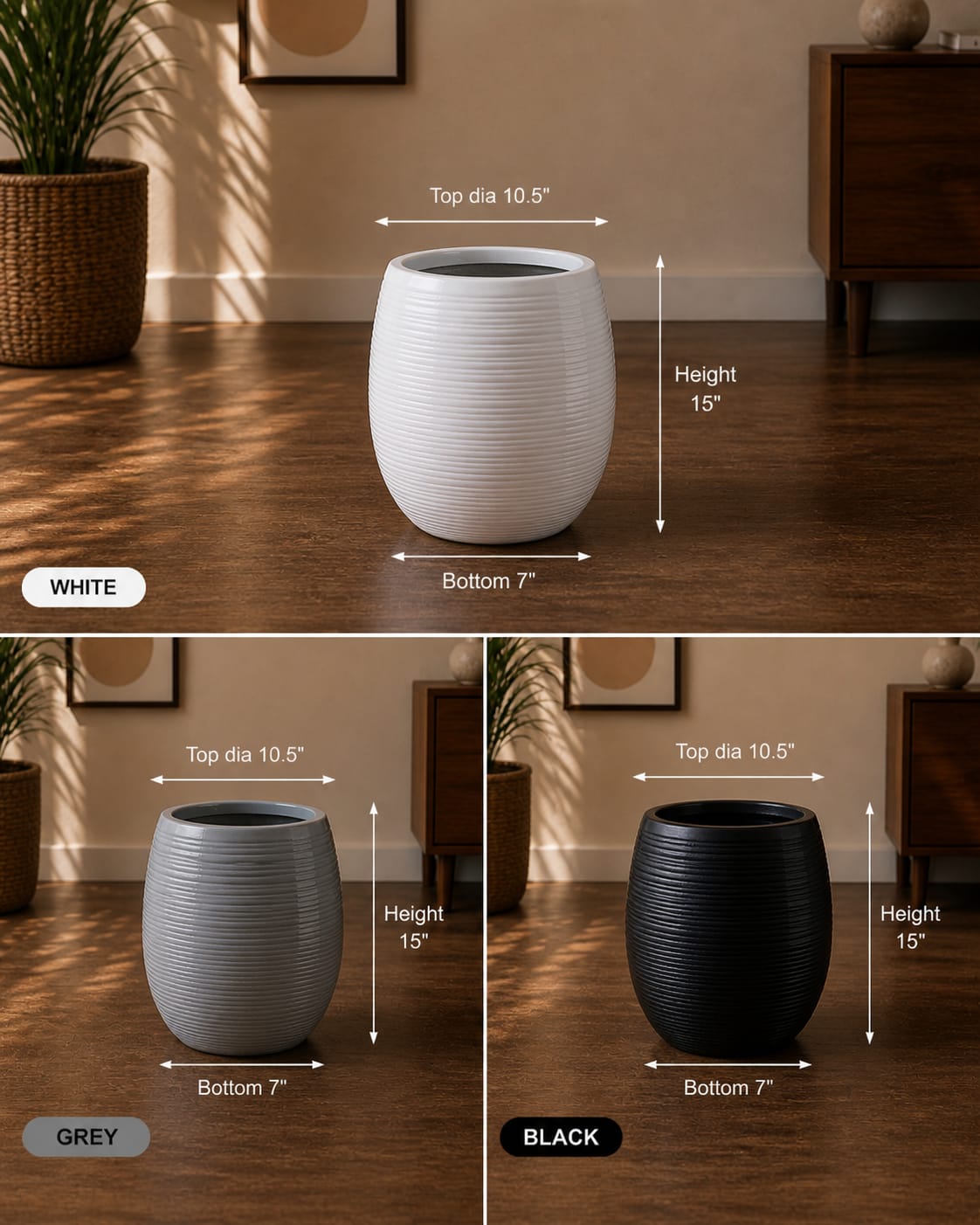 UNIQUE RIBBED FRP PLANTER