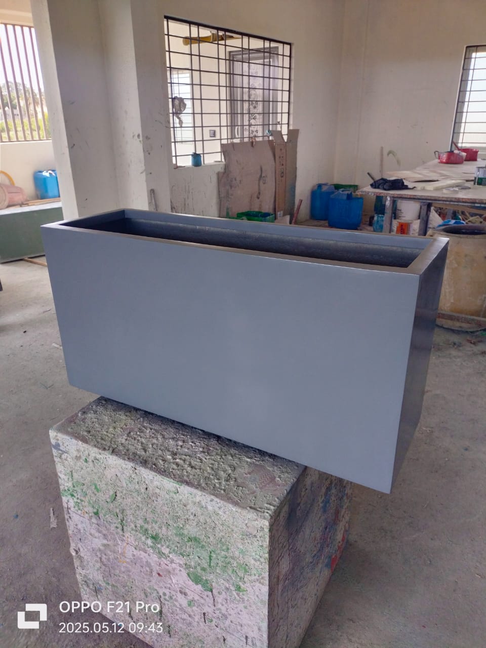 Rectangular Gray Planter Box