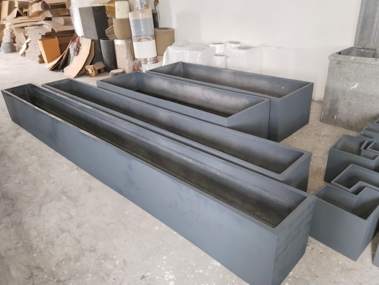 Rectangular concrete planters