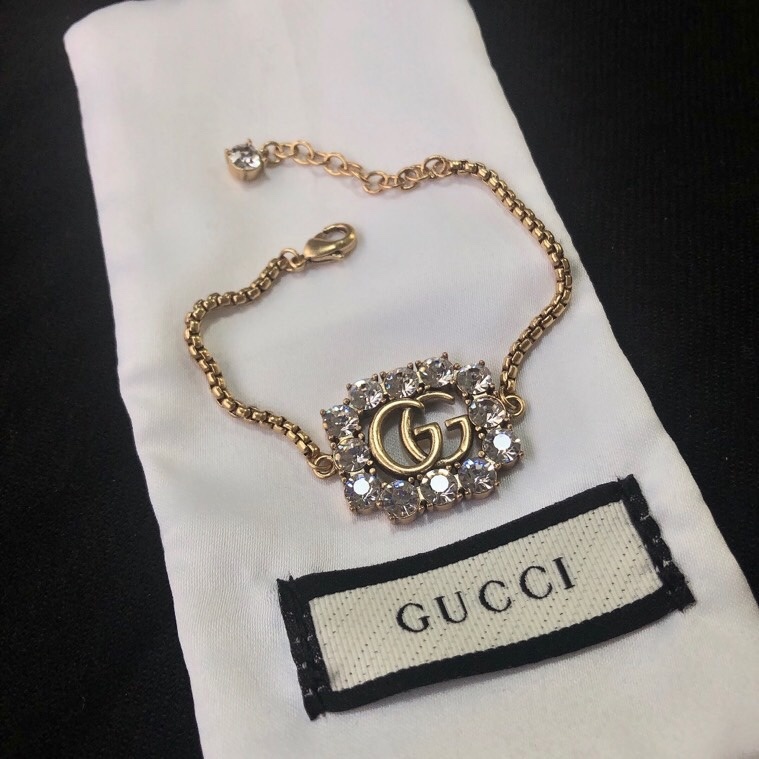 Gold-Tone Crystal-Encrusted Jewelry Set: Necklace, Bracelet, Earrings, Ring & Brooch