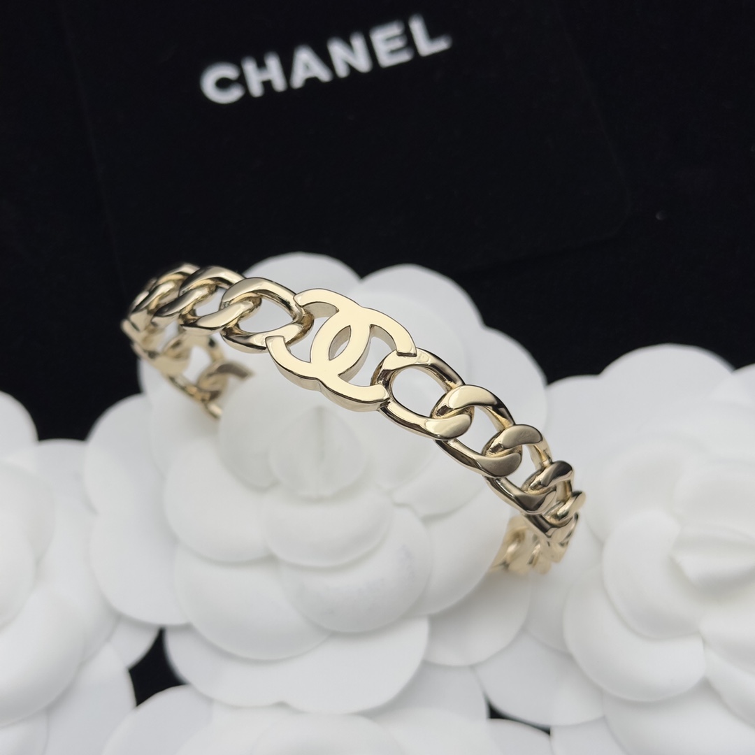 Two-Tone Chain-Link Open Cuff Bracelets (Gold & Silver-Tone)