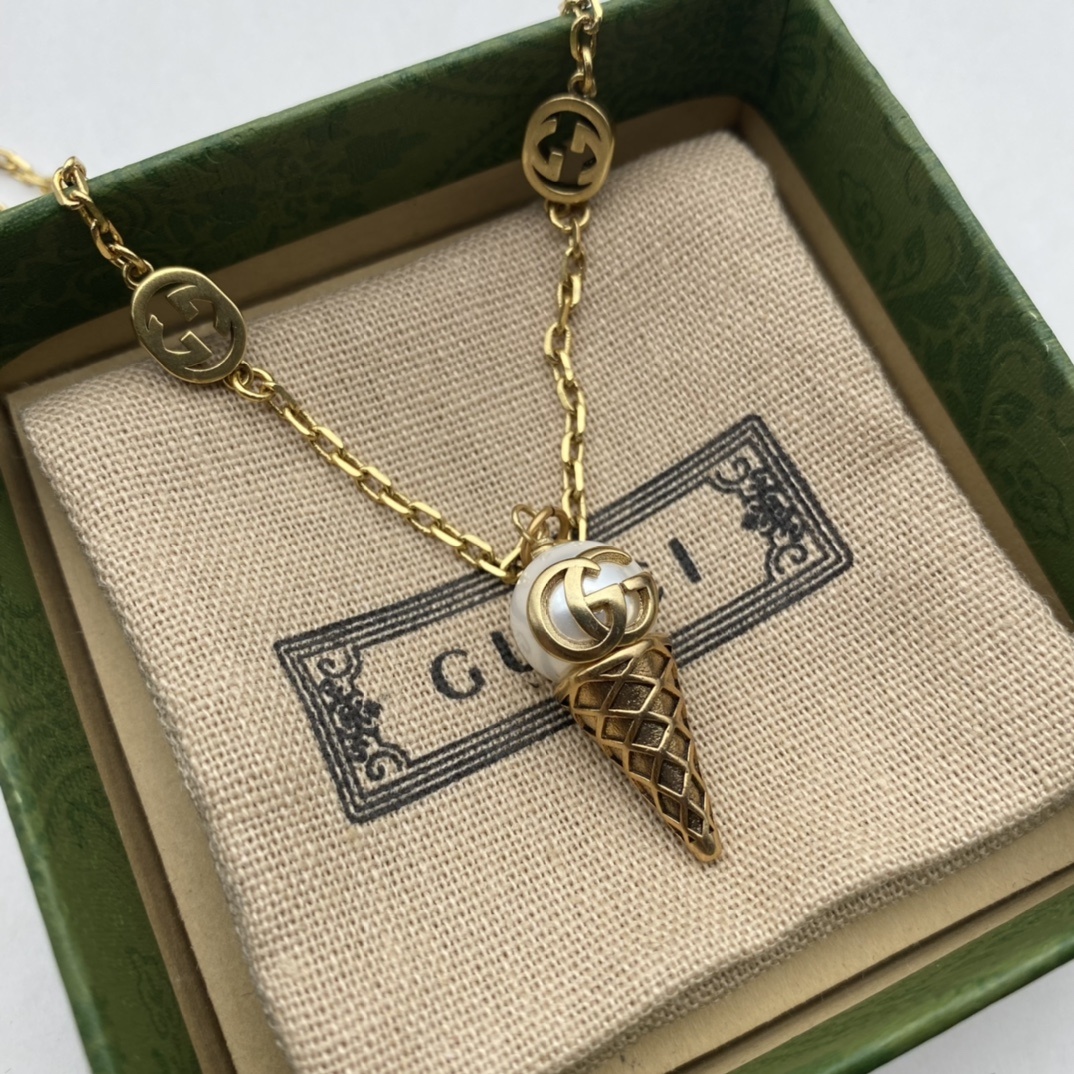 Gold-Tone Ice Cream & Pearl Jewelry Set: Necklace, Bracelet, 2 Earring Styles & Ring