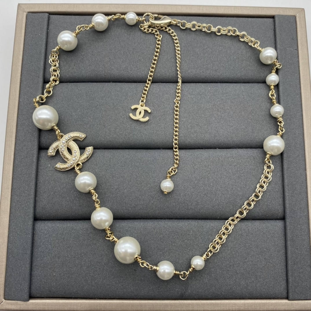 Gold-Toned Pearl & Motif Jewelry Set (2 Necklaces, Earrings)