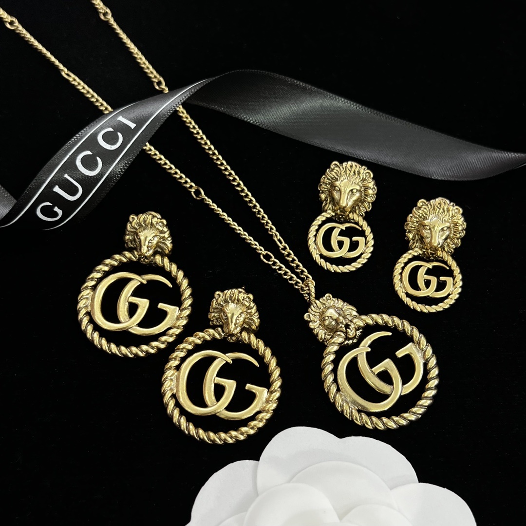 Gold-Tone Roped Motif Jewelry Set: Necklaces & 2 Earring Styles