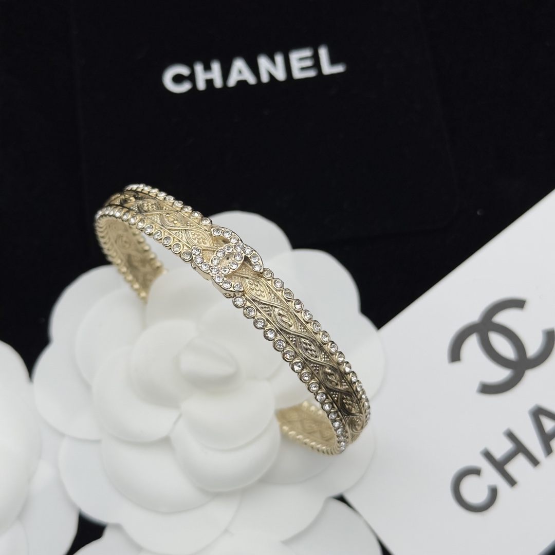 Gold-Tone Filigree & Crystal Open Cuff Bracelet