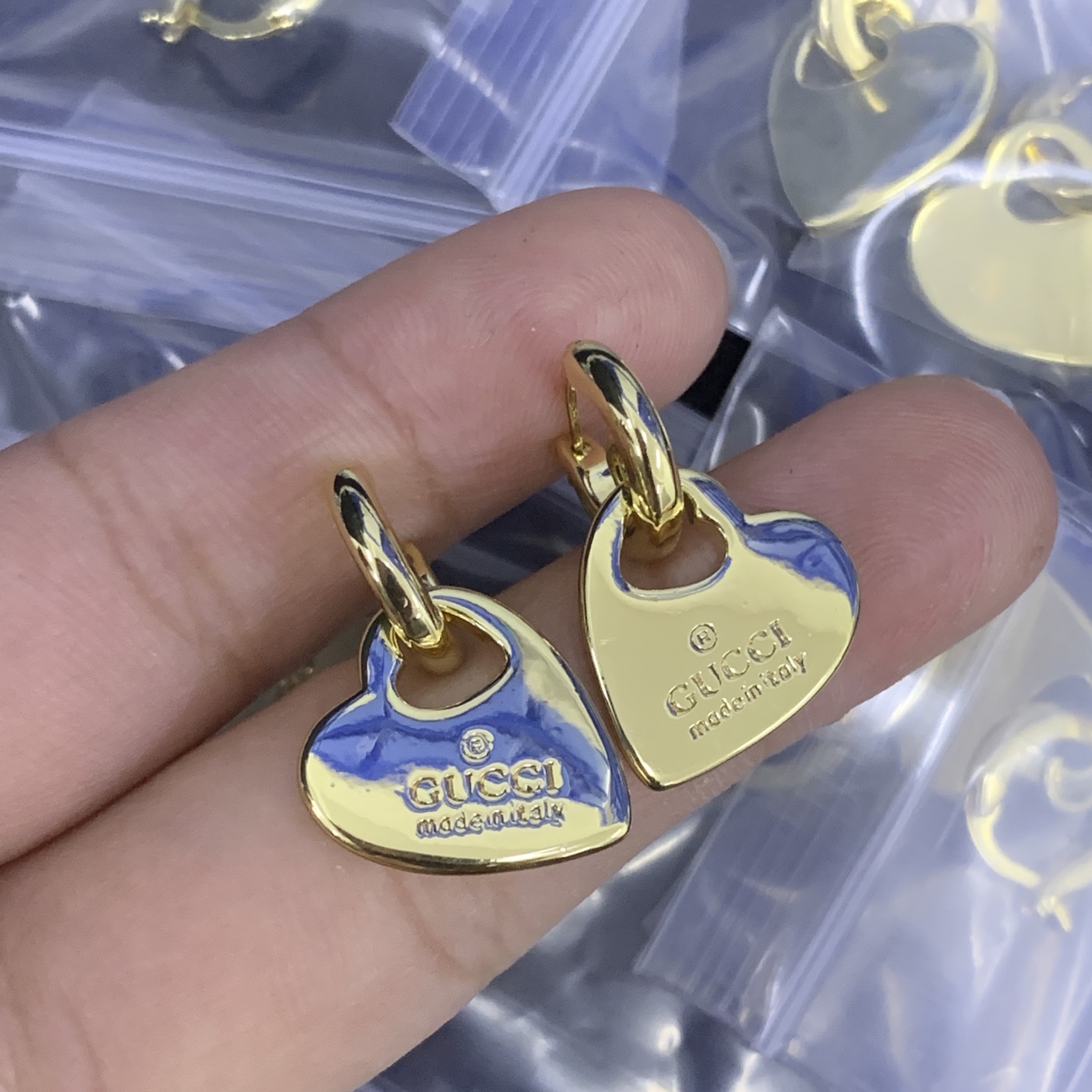 Two-Tone Heart Cutout Jewelry Set: Silver/Gold Necklaces, Bracelet, Ring & Earrings