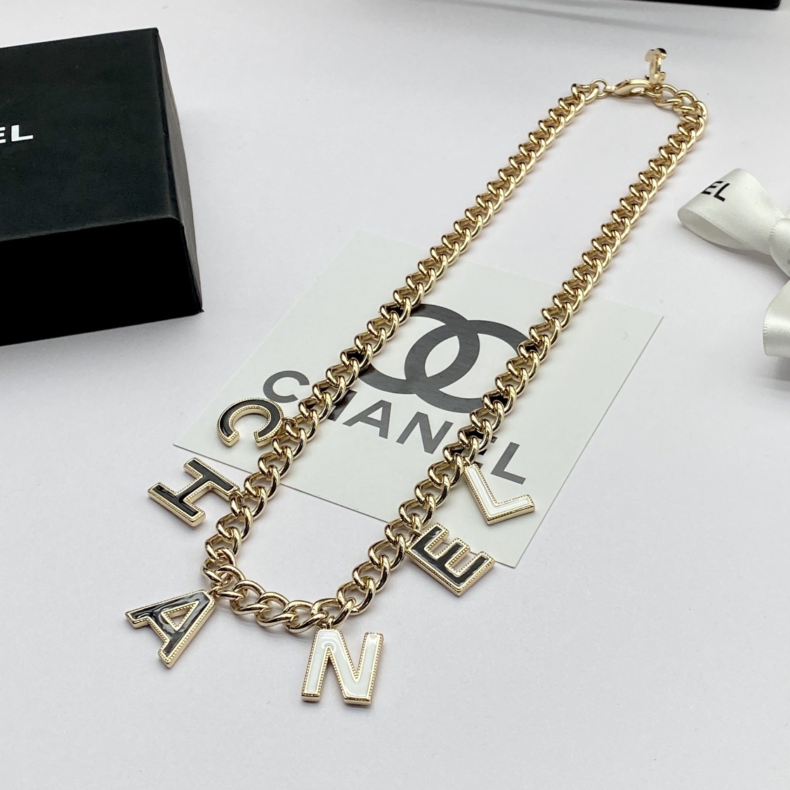 Gold-Toned Jewelry Set with Multi-Style Letter Charms (Necklace, Bracelet, Earrings)