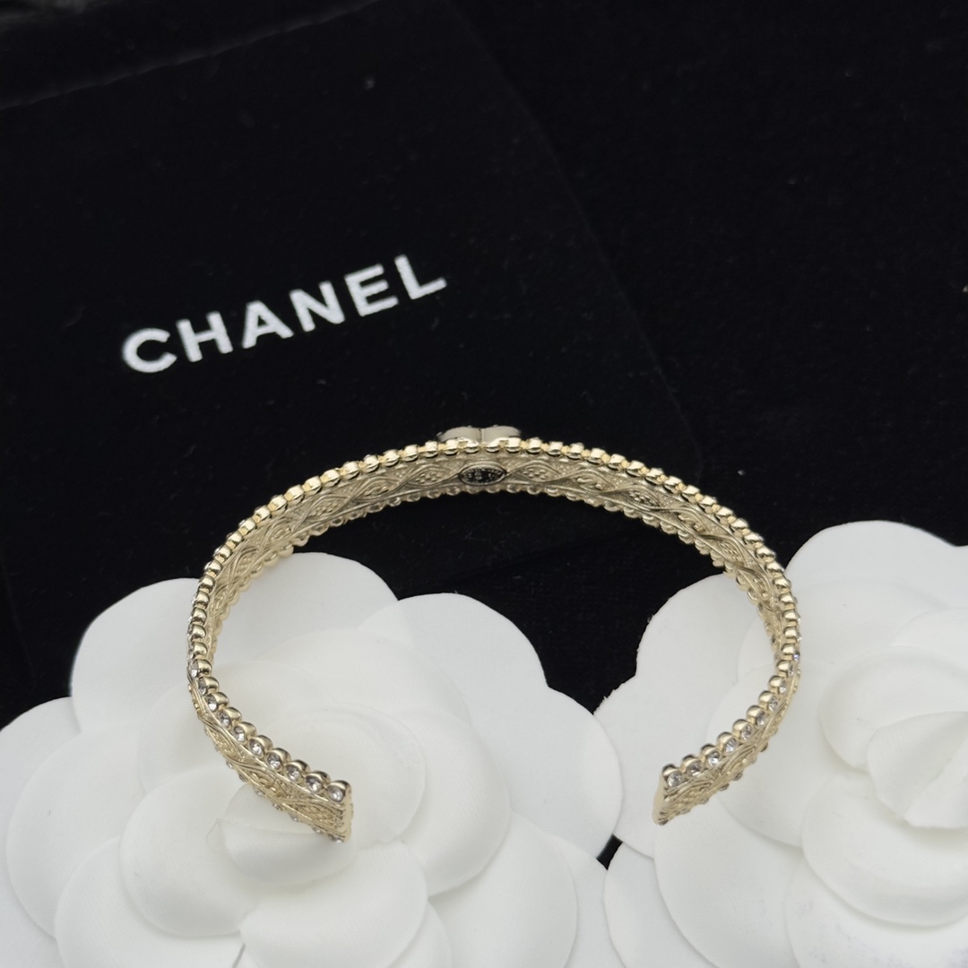 Gold-Tone Filigree & Crystal Open Cuff Bracelet