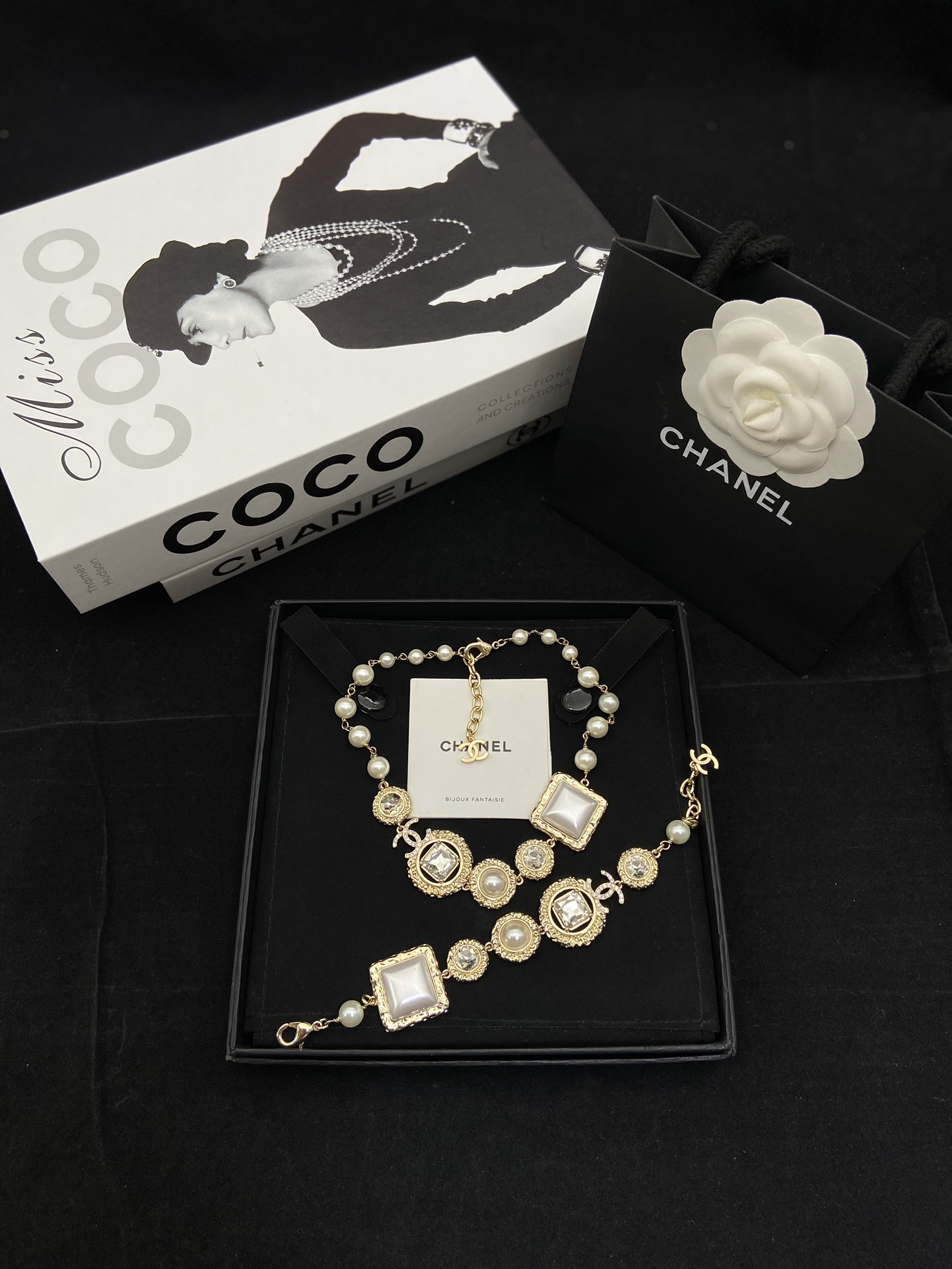 Gold-Toned & Pearl Jewelry Set with Crystal & Textured Accents (3 Earring Styles, Necklace, Bracelet)