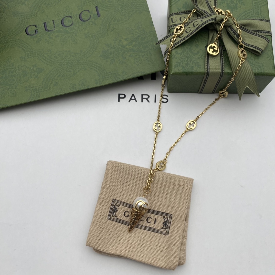 Gold-Tone Ice Cream & Pearl Jewelry Set: Necklace, Bracelet, 2 Earring Styles & Ring