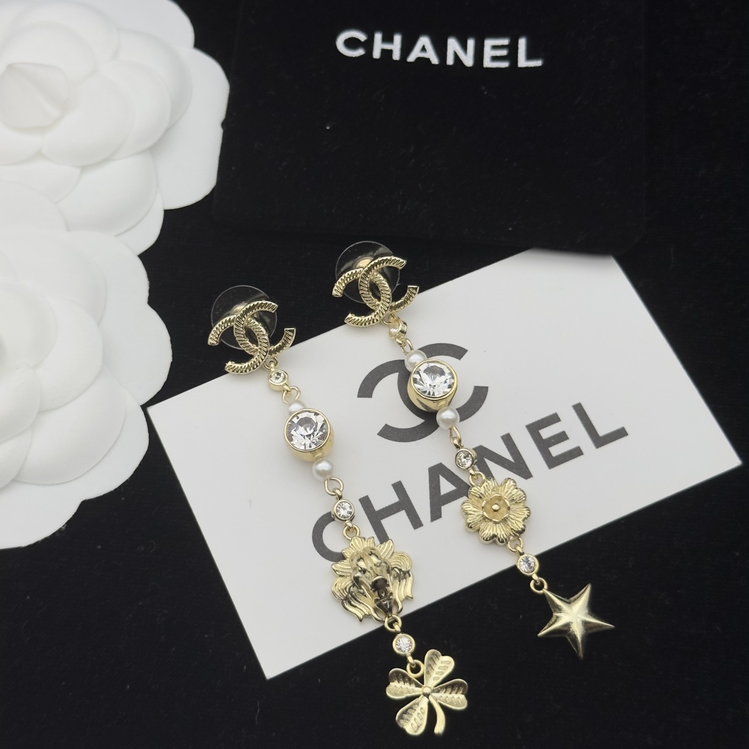 Gold-Tone Statement Jewelry Set: Drop Earrings + Open Cuff Bracelet