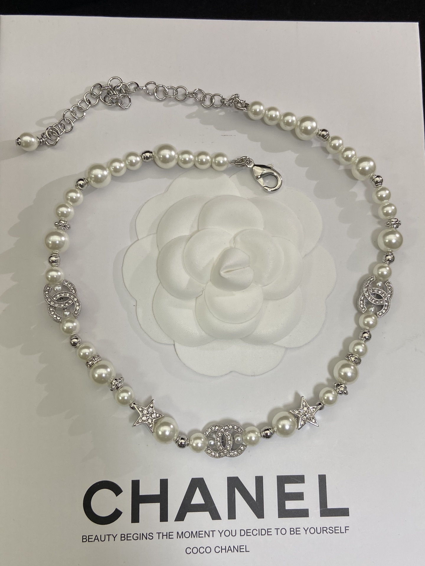 Silver-Toned Pearl & Whimsical Charm Jewelry Set (2 Necklaces, Earrings)