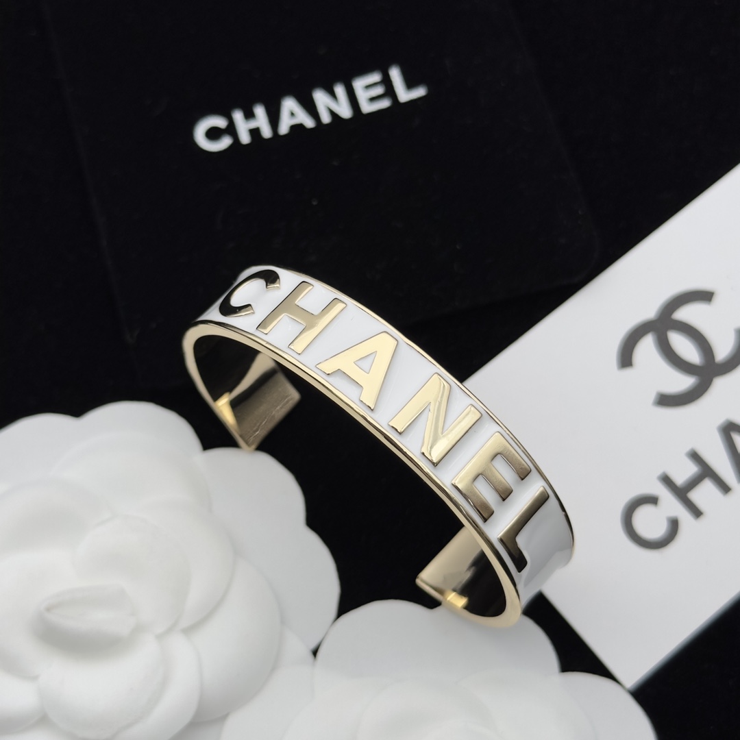 Three-Tone Enamel Open Cuff Bracelet Set