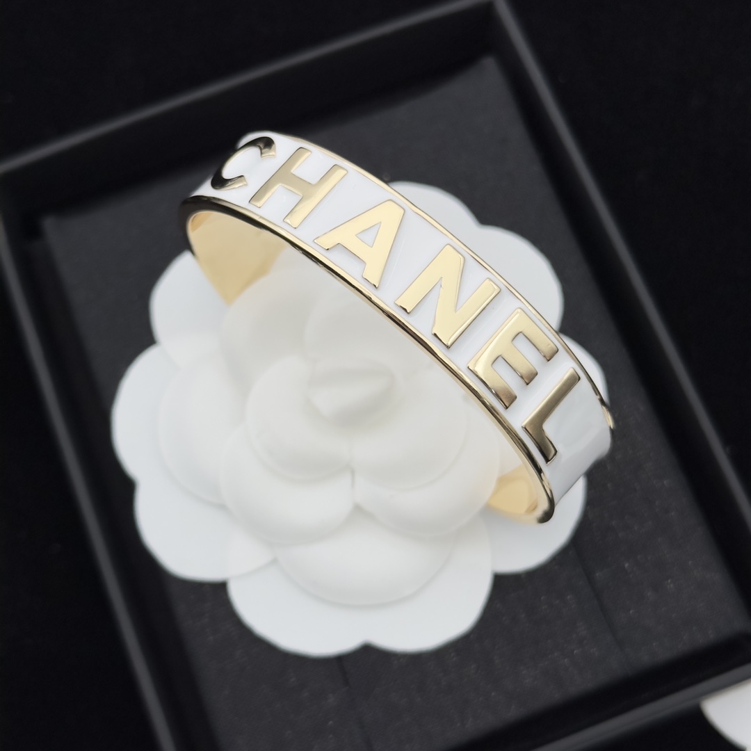 Three-Tone Enamel Open Cuff Bracelet Set