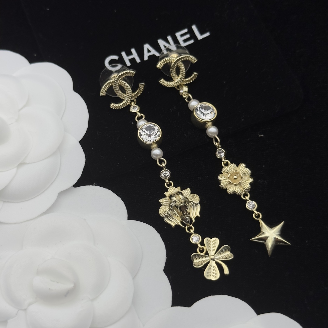 Gold-Tone Statement Jewelry Set: Drop Earrings + Open Cuff Bracelet