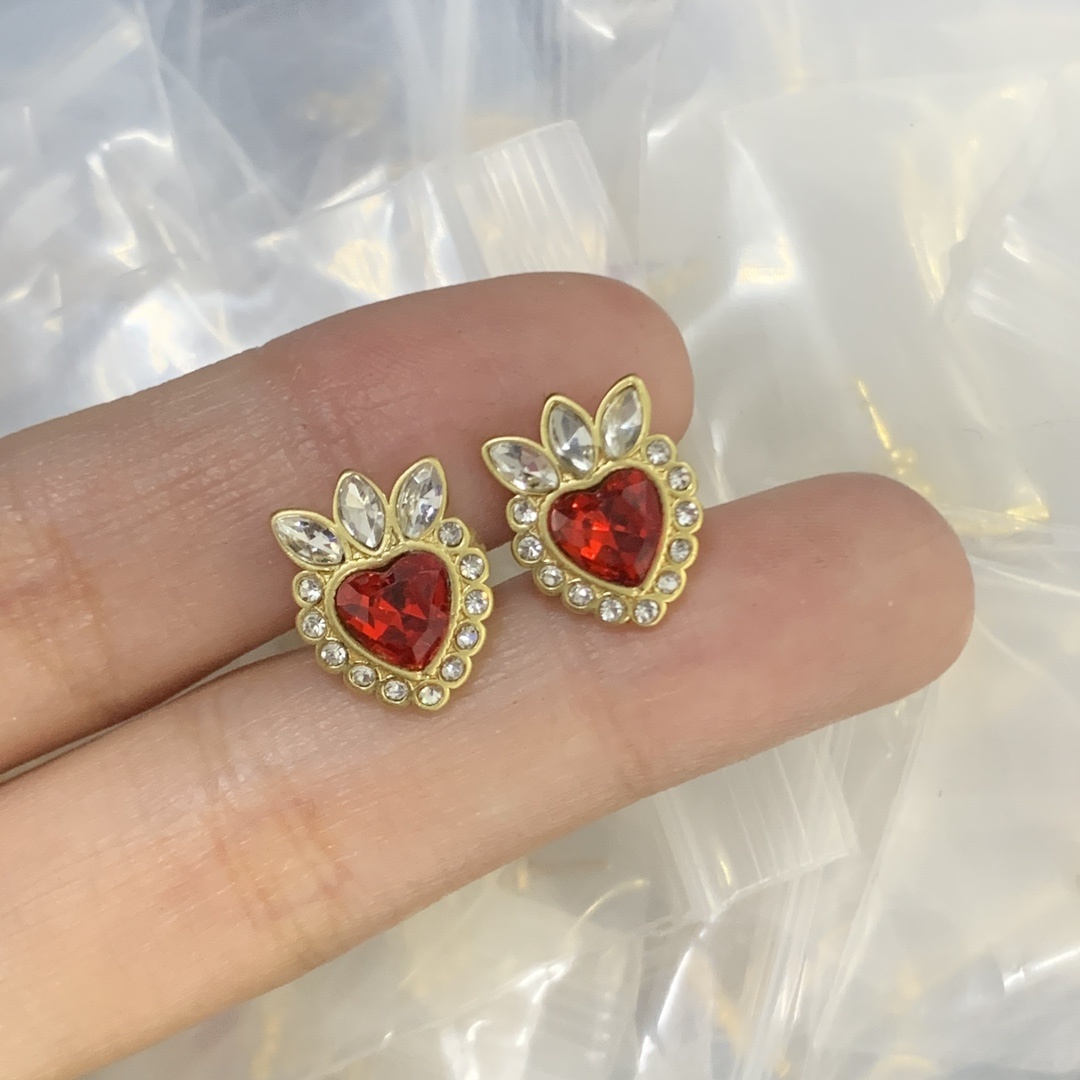 Two-Tone Heart & Crystal Jewelry Set: Necklace, Bracelet, Earrings & 2 Rings