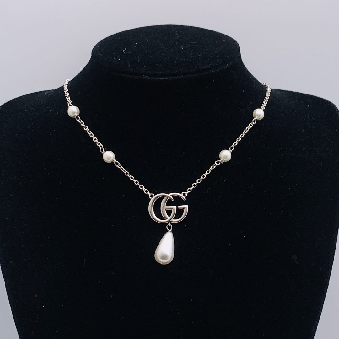 Gold-Tone Geometric & Pearl Jewelry Set: Necklace, Bracelet & Earrings