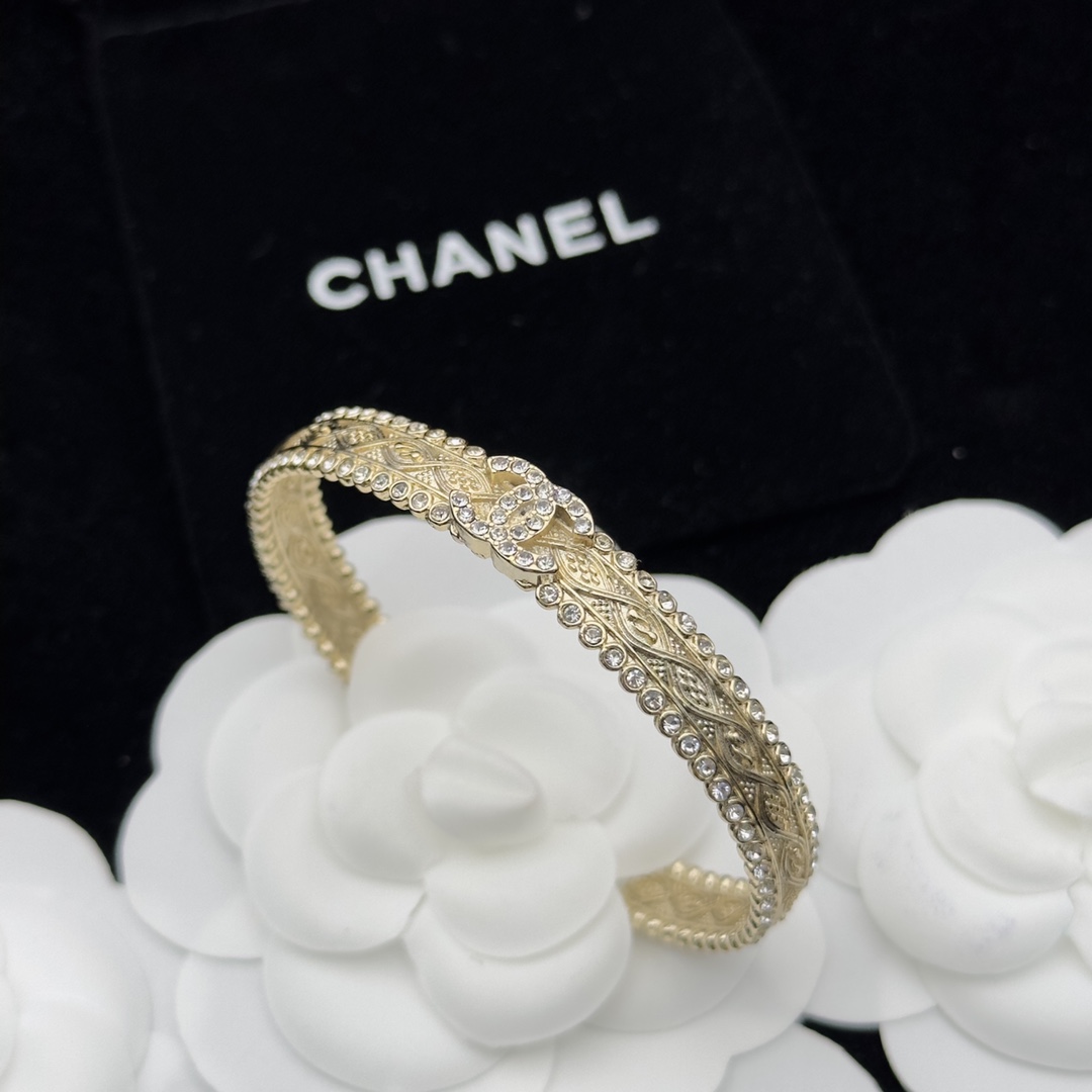 Gold-Tone Filigree & Crystal Open Cuff Bracelet