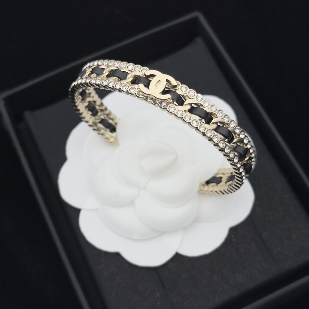 Two Styles of Open Leather-Accented Cuff Bracelets