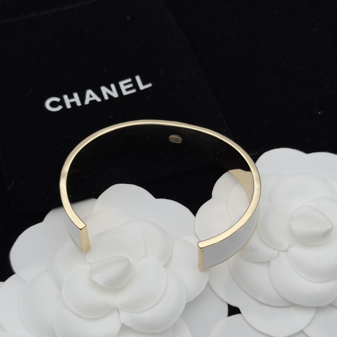 Three-Tone Enamel Open Cuff Bracelet Set