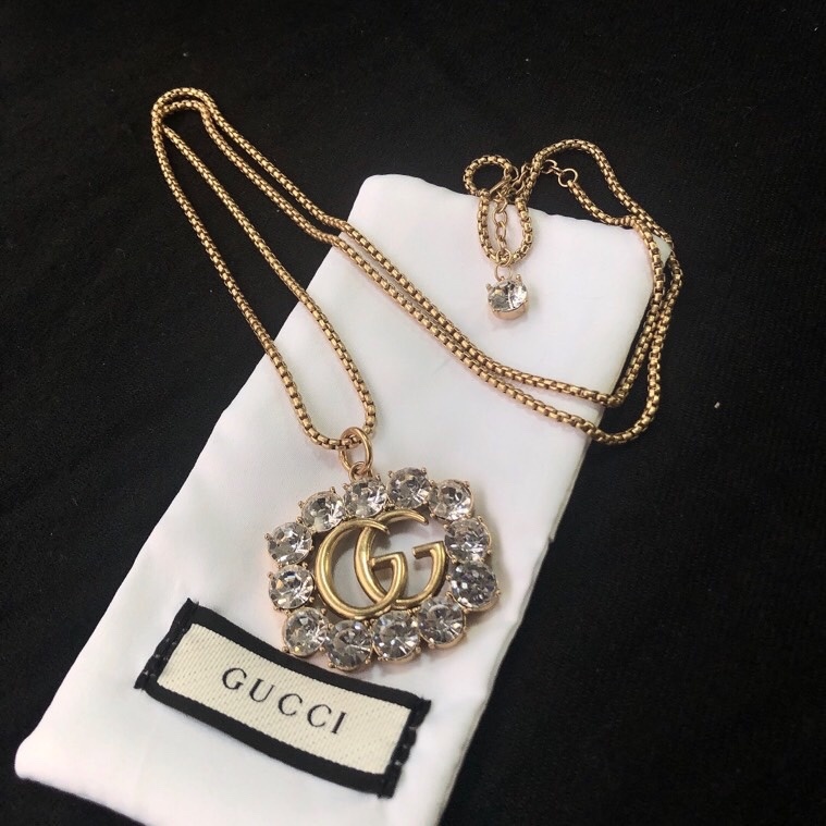 Gold-Tone Crystal-Encrusted Jewelry Set: Necklace, Bracelet, Earrings, Ring & Brooch