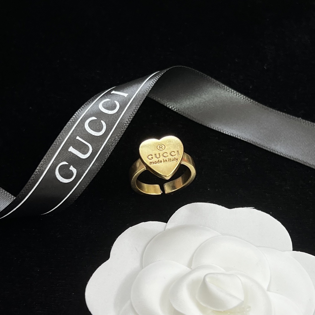 Gold-Tone Engraved Heart Jewelry Set: Necklace, Bracelet, Earrings & Open Ring