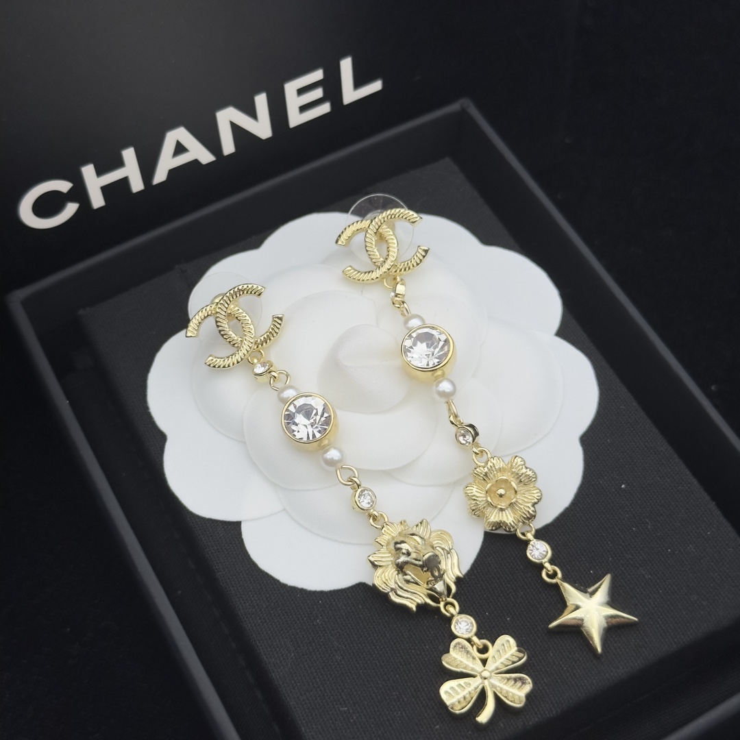 Gold-Tone Statement Jewelry Set: Drop Earrings + Open Cuff Bracelet