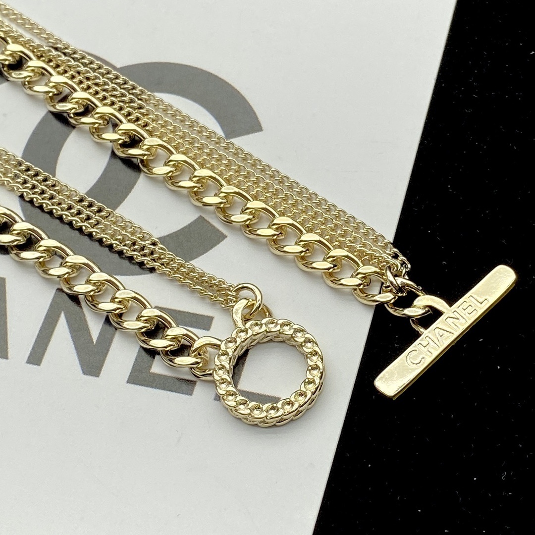 Multi-Layered Gold-Toned Chain Jewelry Set with Colorful Letter & Motif Charms