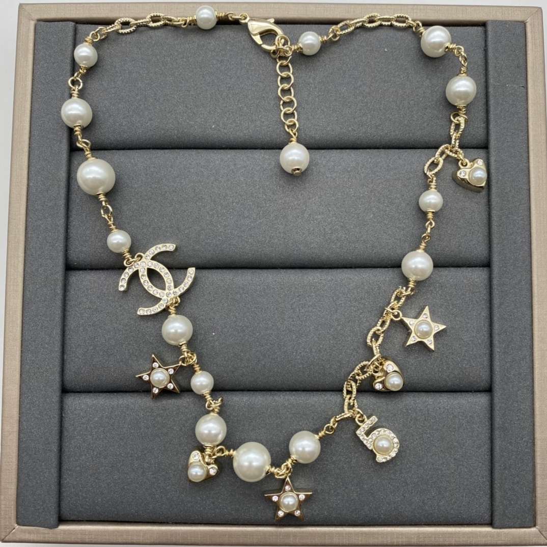 Gold-Toned Pearl & Whimsical Charm Jewelry Set (Necklace, Bracelet, 2 Earring Styles)