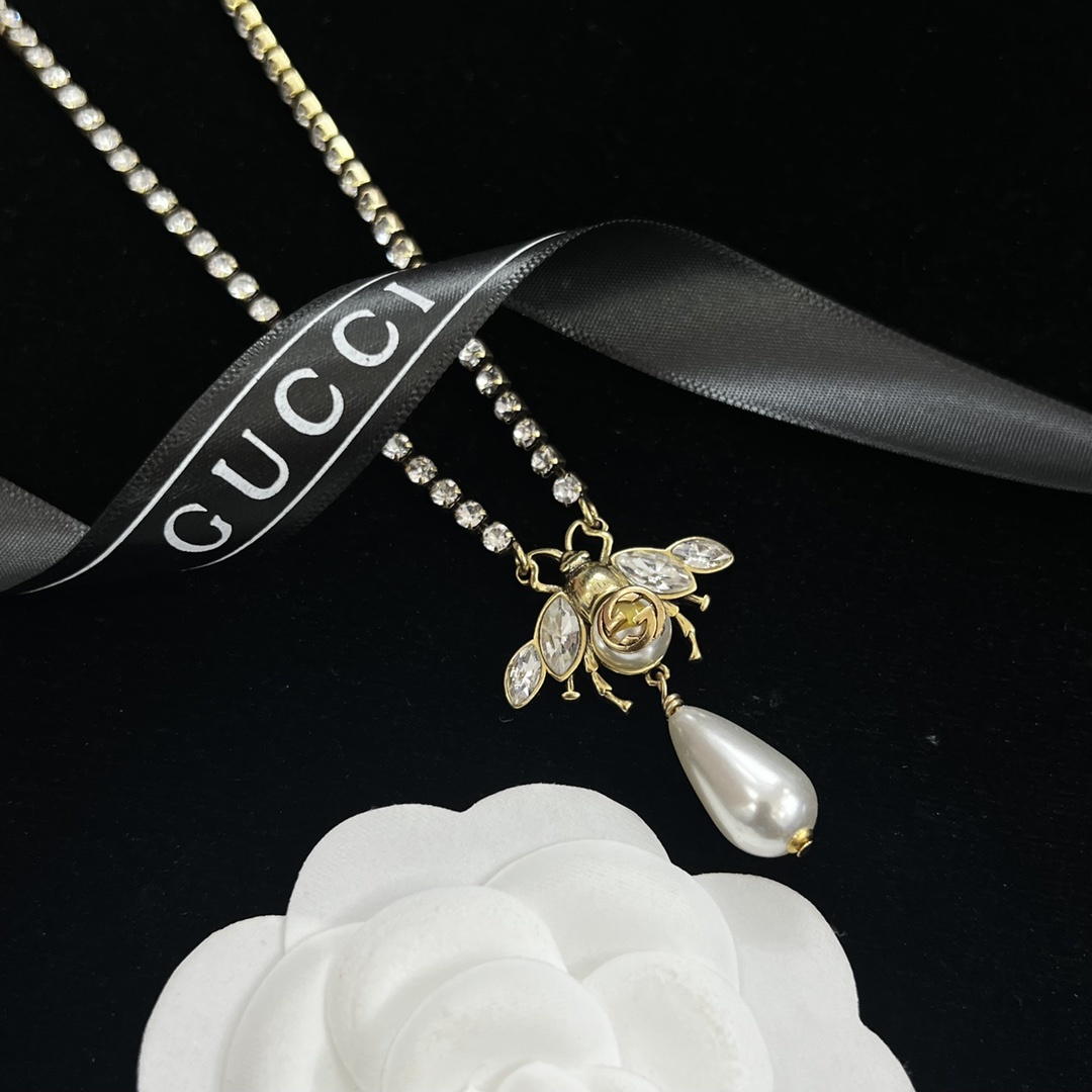 Gold-Tone Bee & Pearl Jewelry Set: Necklace, Bracelet, 3 Earring Styles & Ring