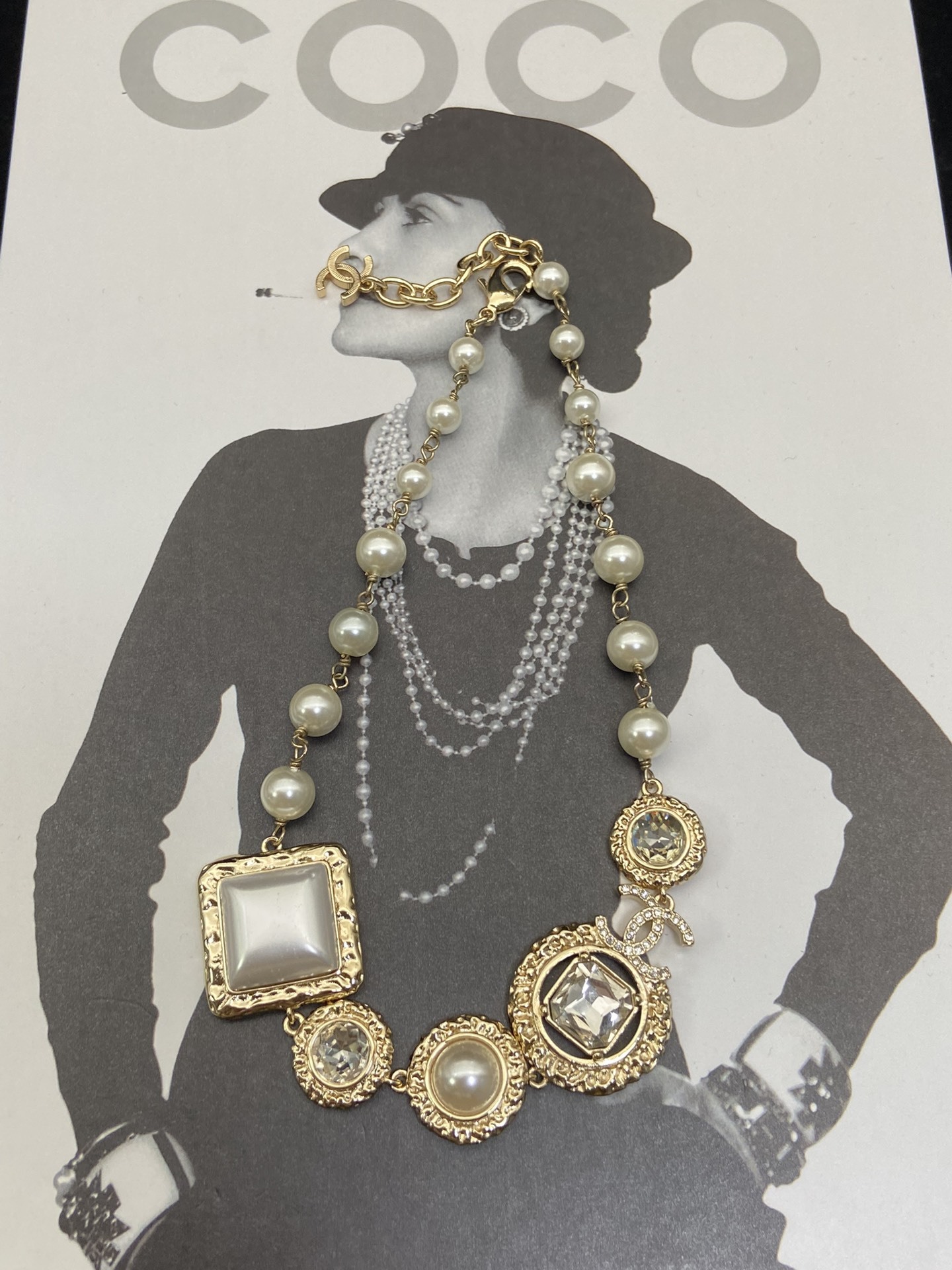 Gold-Toned & Pearl Jewelry Set with Crystal & Textured Accents (3 Earring Styles, Necklace, Bracelet)