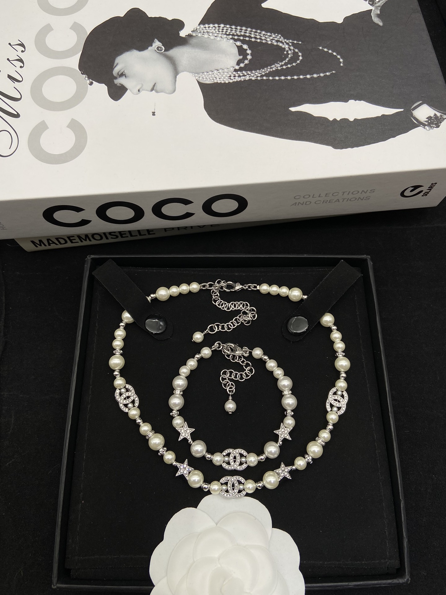 Silver-Toned Pearl & Whimsical Charm Jewelry Set (2 Necklaces, Earrings)