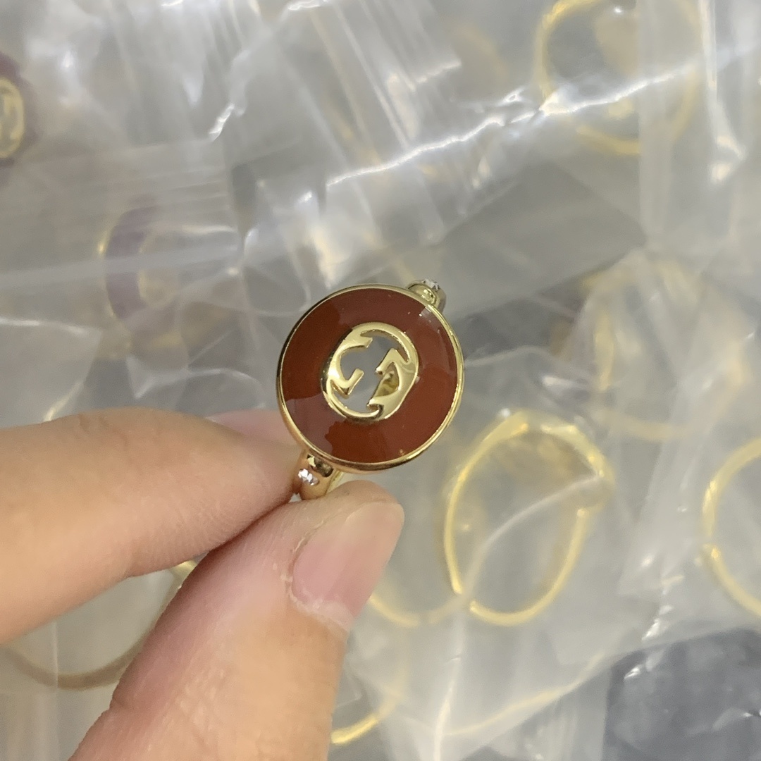 Gold-Tone Enamel Jewelry Set: Necklace, Bracelet & Ring